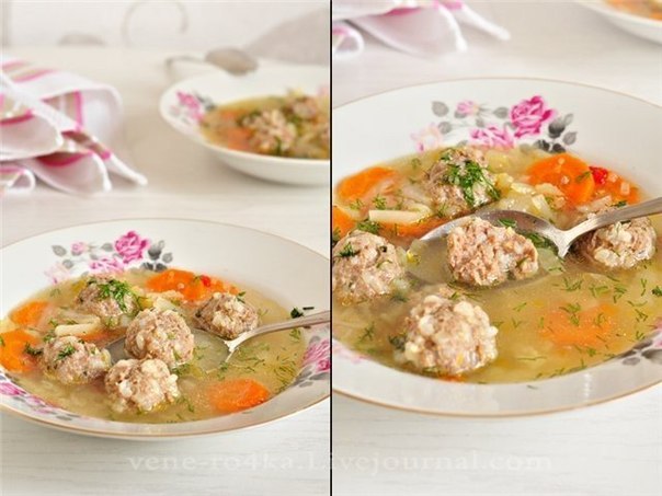 Суп с фрикадельками и овощами